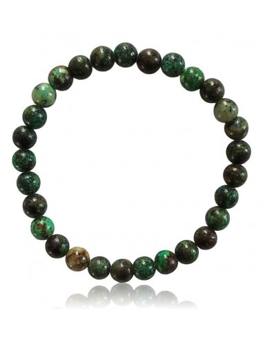 Bracelet chrysocolle verte pierres boules 6 mm