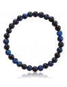 Bracelet pierre oeil de tigre bleue boules 6 mm