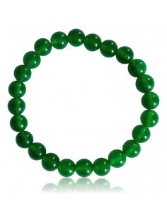 Bracelet jade verte pierres boules 8 mm