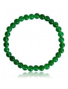 Bracelet jade verte pierres boules 6 mm