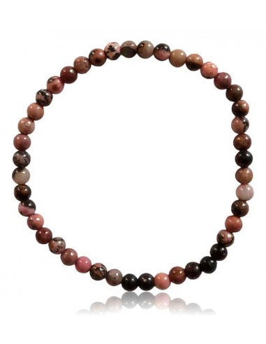 Bracelet rhodonite pierres boules 4 mm