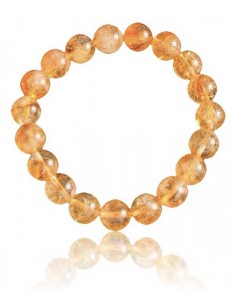 Bracelet citrine pierres boules 10 mm