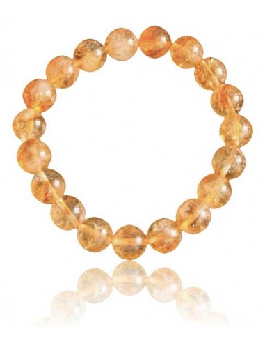 Bracelet citrine pierres boules 10 mm