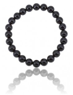 Bracelet tourmaline noire pierres boules 8 mm