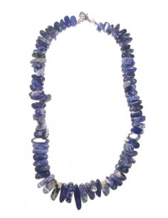 Collier sodalite pierres difformes