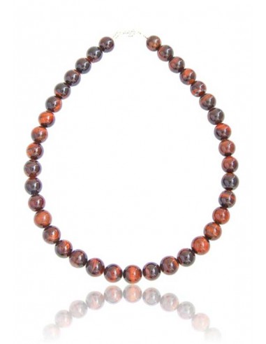 Collier oeil de boeuf pierres boules 10 mm