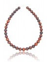 Collier oeil de boeuf pierres boules 10 mm