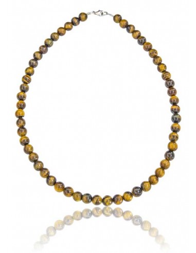 Collier oeil de tigre pierres boules 8 mm