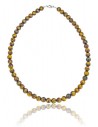 Collier oeil de tigre pierres boules 8 mm