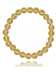 Bracelet citrine haute qualité pierres boules 8 mm