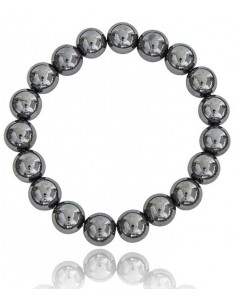 Bracelet hématite pierres boules 10 mm