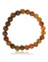 Bracelet agate veine de dragon marron pierres boules 8 mm