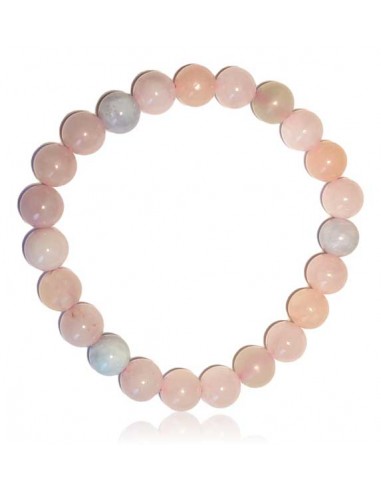 Bracelet morganite pierres boules 8 mm