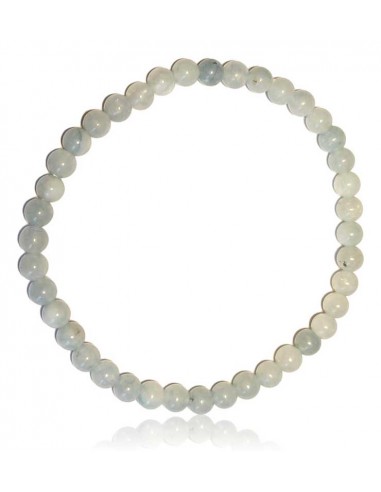 Bracelet aigue-marine pierre naturelle boules 4 mm