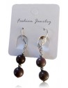 Boucles d'oreilles agate indienne boules pendantes