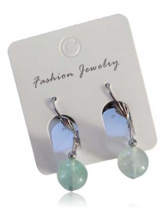 Boucles d'oreilles fluorite boules 10 mm