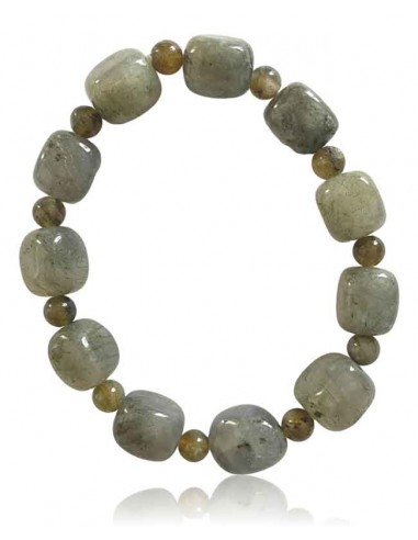 Bracelet labradorite pierres cubiques & boules