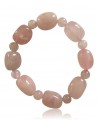 Bracelet quartz rose pierres cubiques & boules
