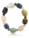 Bracelet multi pierre naturelle boules cubiques et perles