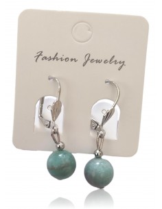 Boucles d'oreilles amazonite pierre boules 10 mm