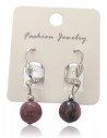 Boucles d'oreilles rhodonite pierres boules 10 mm