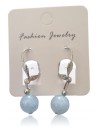 Boucles d'oreilles Aigue-marine pierre boule 10 mm