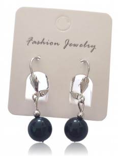 Boucles d'oreilles onyx boules 10 mm