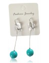 Boucles d'oreilles turquoises perles pendantes 10 mm