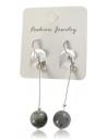 Boucles d'oreilles labradorite boules pendantes