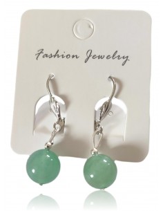 Boucles d'oreilles aventurine pierres boules 10 mm