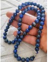 Collier lapis lazuli pierres boules 8 mm