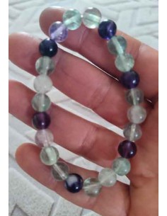 Bracelet fluorite pierres boules 8 mm