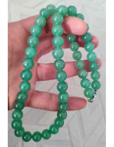 Collier aventurine pierres boules 10 mm