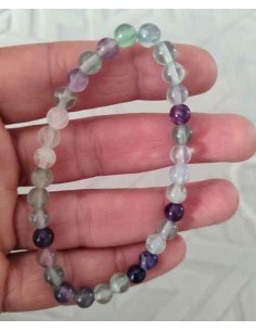 Bracelet fluorite pierres boules 6 mm