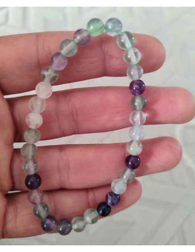 Bracelet fluorite pierres boules 6 mm