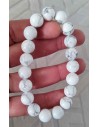 Bracelet howlite blanche pierres boules 10 mm