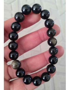 Bracelet obsidienne pierre naturelle boules 10 mm