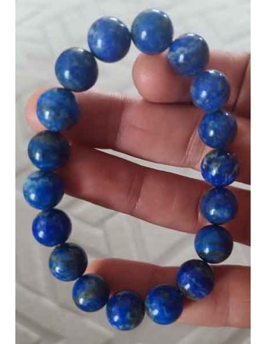 Bracelet lapis-lazuli pierres boules 10 mm