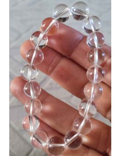 Bracelet cristal de roche pierres boules 10 mm