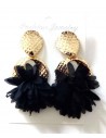 Boucles d'oreilles pompons fleurs