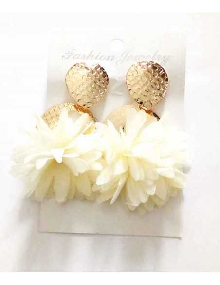 Boucles d'oreilles pompons fleurs