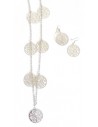 Sautoir fantaisie pendentifs arbre de vie avec boucles d'oreilles