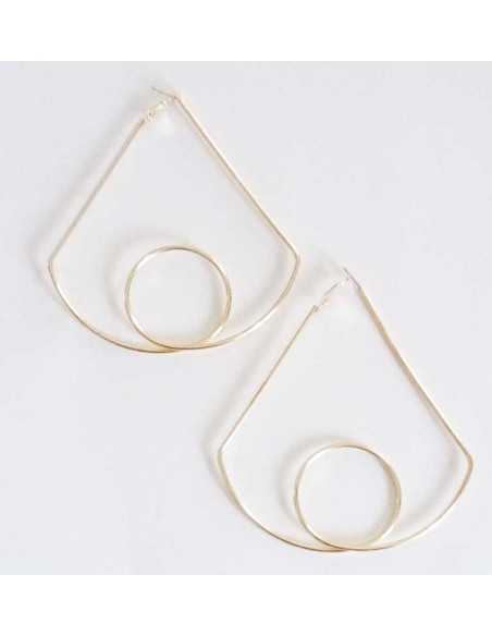 Créoles oversize Géométriques triangle et boucle