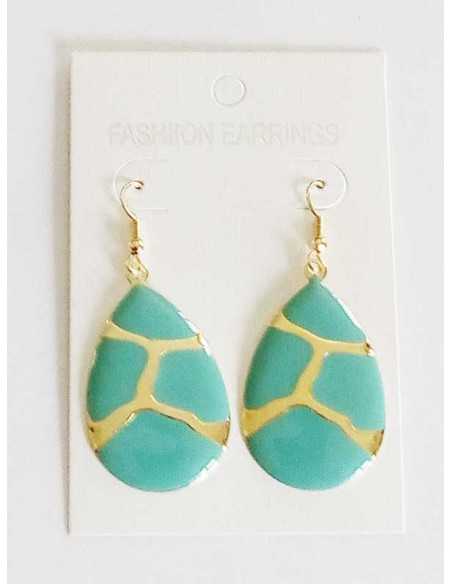 Boucles d'oreilles gouttes fantaisie motif léopard