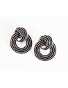 Boucles d'oreilles anneaux enchevêtrés métal vieilli 3 cm