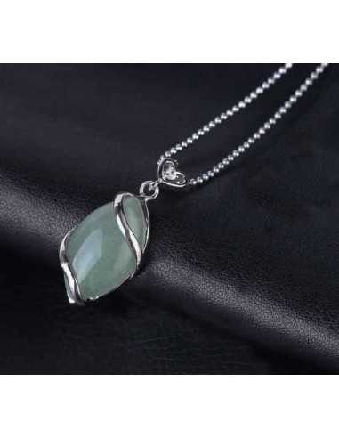 Collier pendentif pierre aventurine