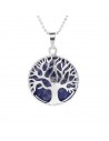 Collier lapis-lazuli pendentif arbre de vie