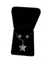 Parure en coffret collier pendentif étoile sertie & boucles d'oreilles