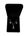 Parure en coffret collier pendentif zirconium & boucles