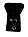 Parure en coffret collier pendentif infini coeur serti & boucles